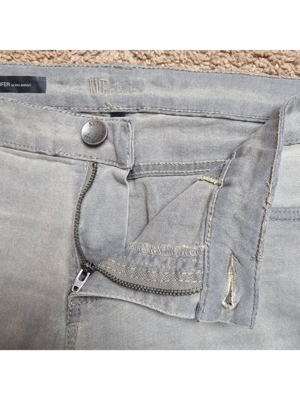 Kut From The Kloth Jeans Womens 8 Gray Jennifer Ultra Skinny Denim Stretch - Picture 3 of 8